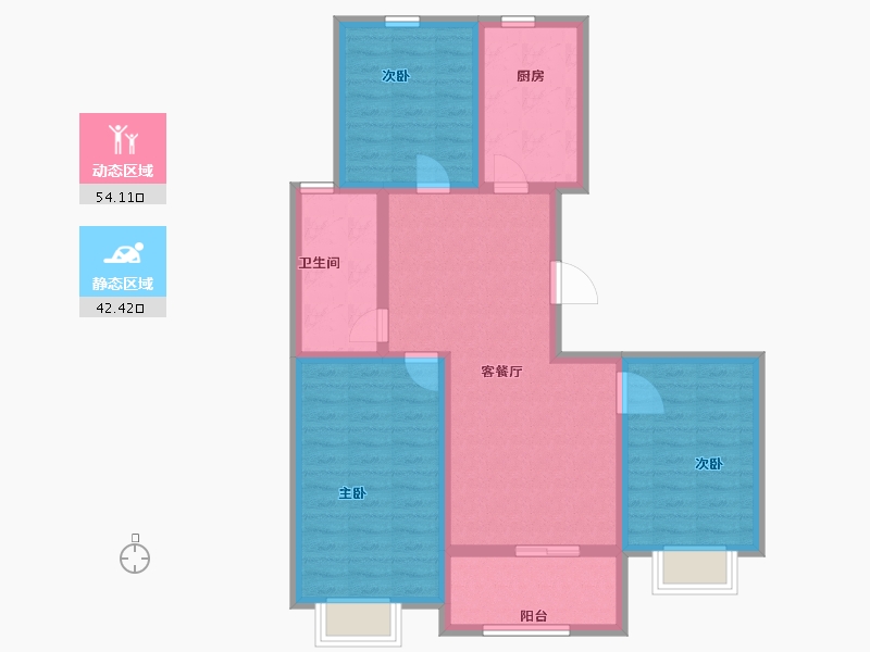 山东省-烟台市-泰和府-85.60-户型库-动静分区