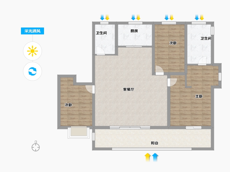 山东省-烟台市-大栖地-114.40-户型库-采光通风