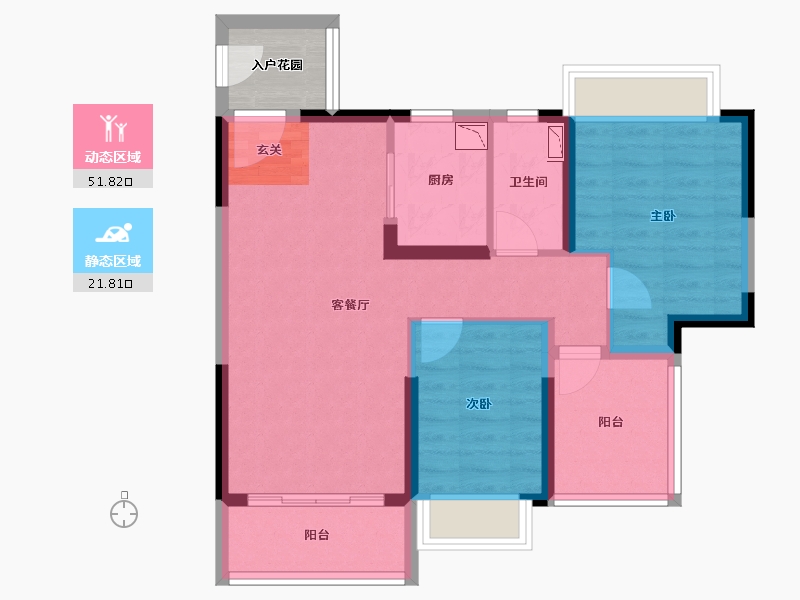 广东省-惠州市-方直彩虹里-67.94-户型库-动静分区