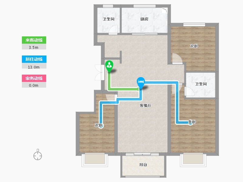 河北省-唐山市-玉田万润城-95.04-户型库-动静线