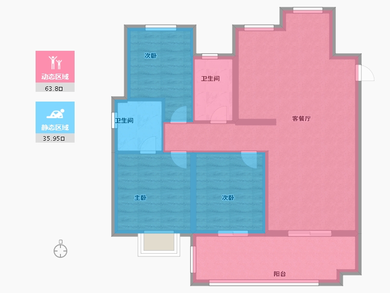 山东省-烟台市-大栖地-89.60-户型库-动静分区