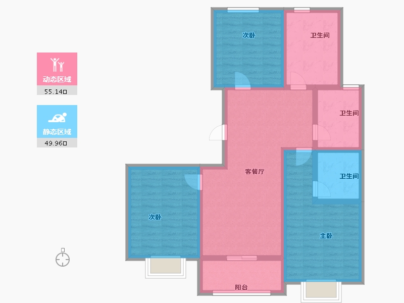 山东省-烟台市-泰和府-92.79-户型库-动静分区