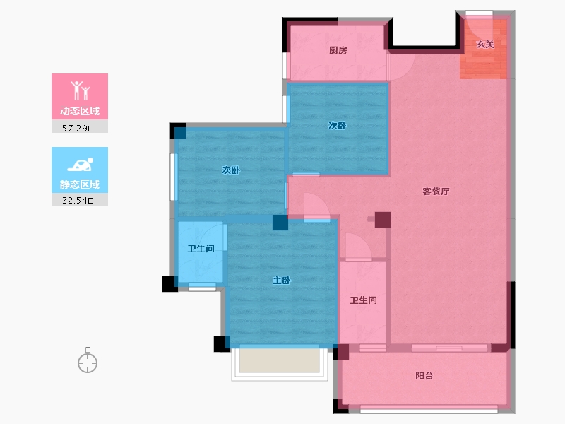 广西壮族自治区-桂林市-碧园南溪新城-80.76-户型库-动静分区