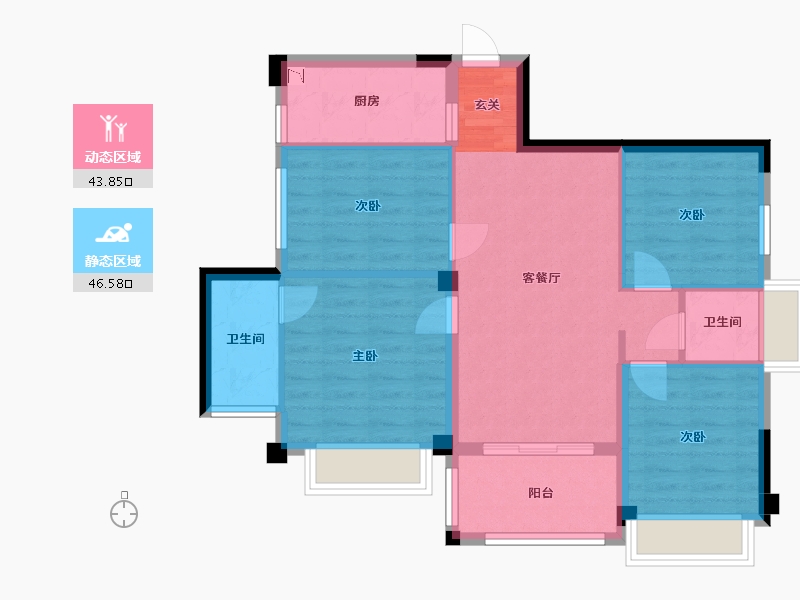 广西壮族自治区-桂林市-碧园南溪新城-81.02-户型库-动静分区