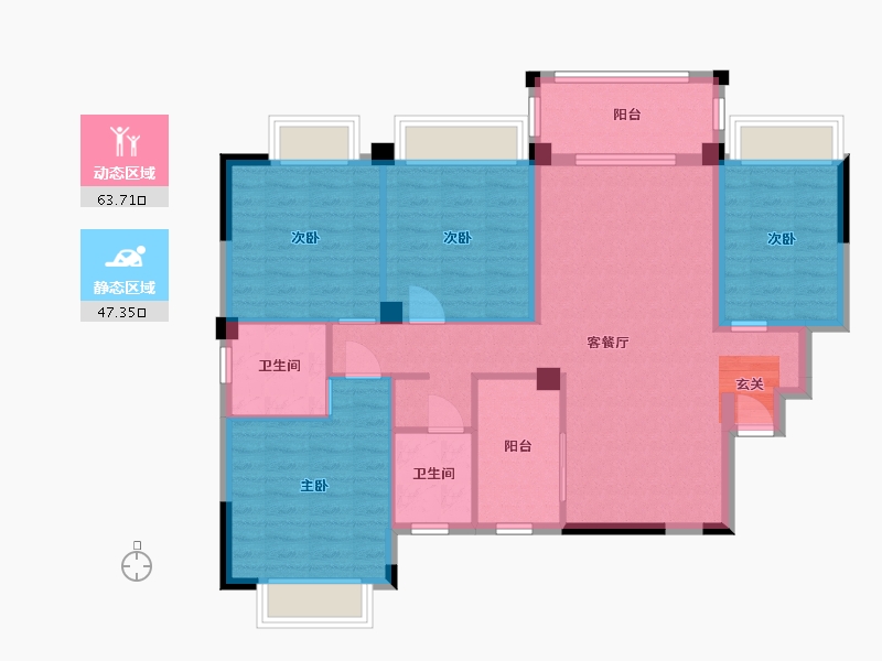 广西壮族自治区-桂林市-碧园南溪新城-99.72-户型库-动静分区