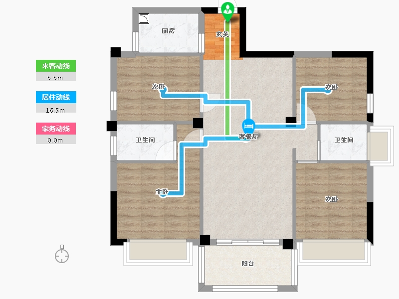 广西壮族自治区-桂林市-碧园南溪新城-86.87-户型库-动静线