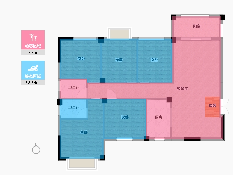 广西壮族自治区-桂林市-碧园南溪新城-105.11-户型库-动静分区