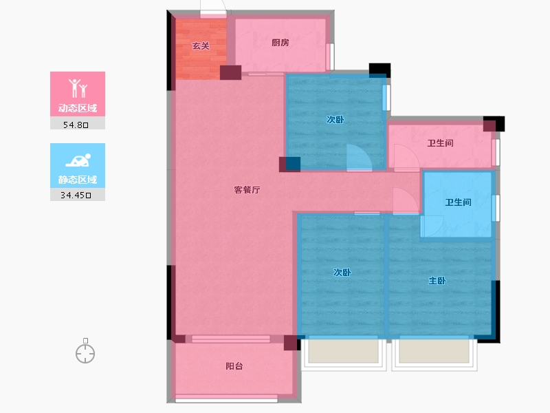 广西壮族自治区-桂林市-碧园南溪新城-79.95-户型库-动静分区