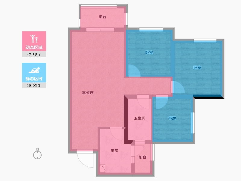 四川省-雅安市-金科集美学府-66.58-户型库-动静分区