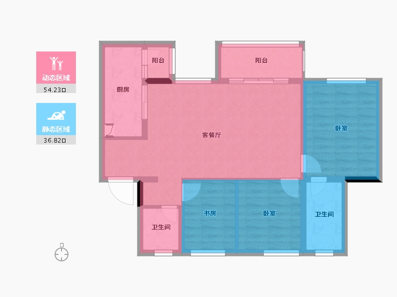 四川省-雅安市-金科集美学府-81.33-户型库-动静分区