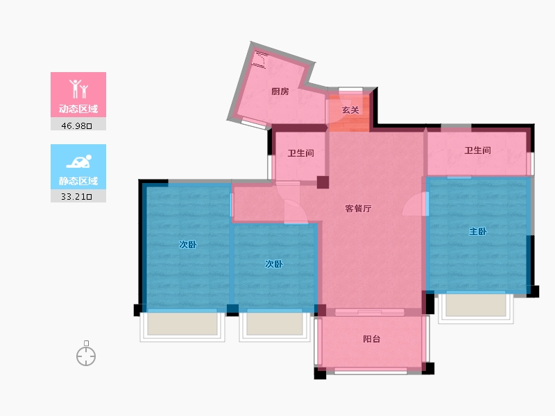 广西壮族自治区-桂林市-碧园南溪新城-70.99-户型库-动静分区