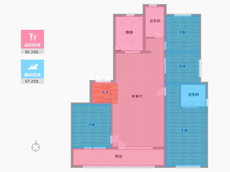 山东省-青岛市-万科公园大道-135.25-户型库-动静分区