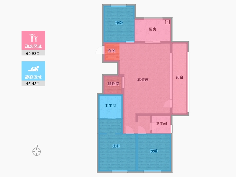 山东省-青岛市-万科公园大道-103.21-户型库-动静分区