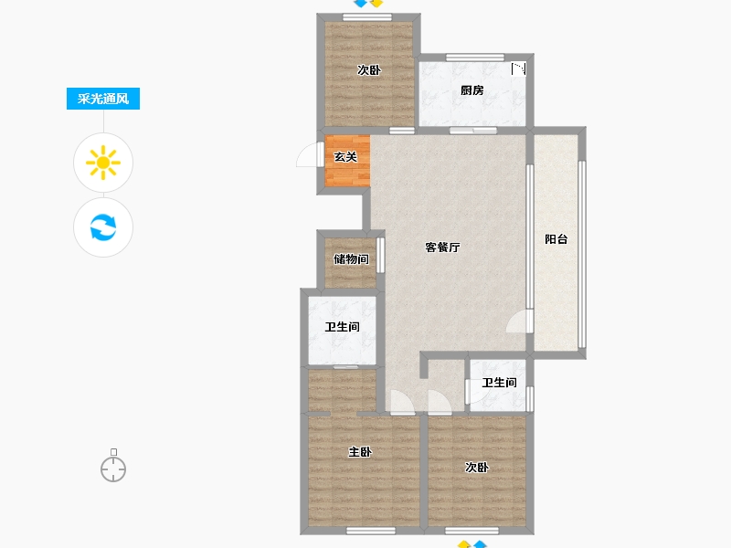 山东省-青岛市-万科公园大道-103.21-户型库-采光通风