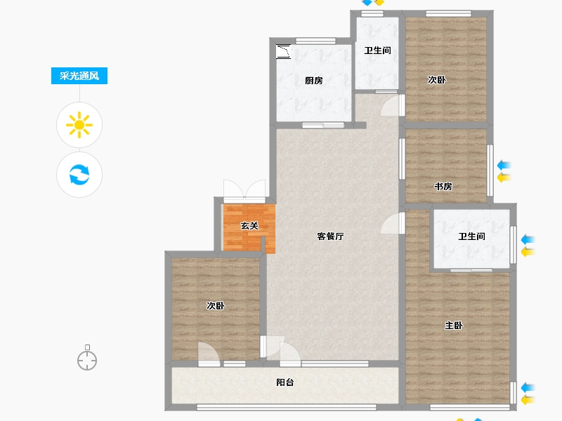 山东省-青岛市-万科公园大道-149.60-户型库-采光通风