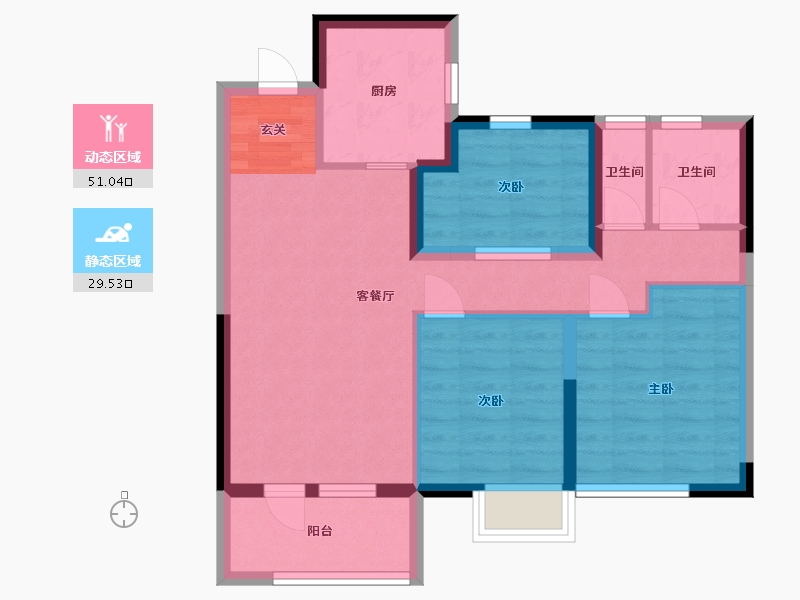 山东省-青岛市-通汇当代阅MOMΛ-71.20-户型库-动静分区