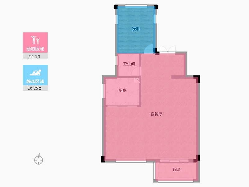 浙江省-绍兴市-中梁越江府-63.42-户型库-动静分区