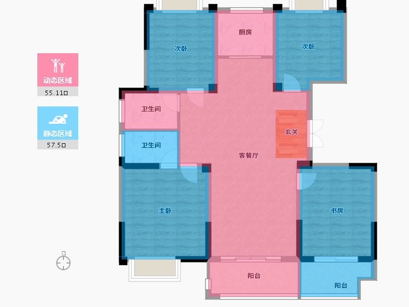 江苏省-扬州市-城建九境融园-101.00-户型库-动静分区