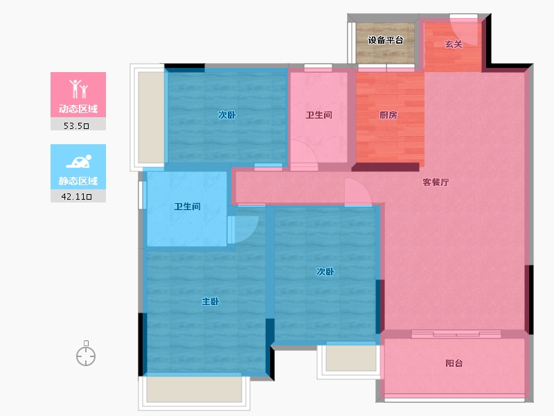 广西壮族自治区-桂林市-兴进漓江锦府-87.28-户型库-动静分区