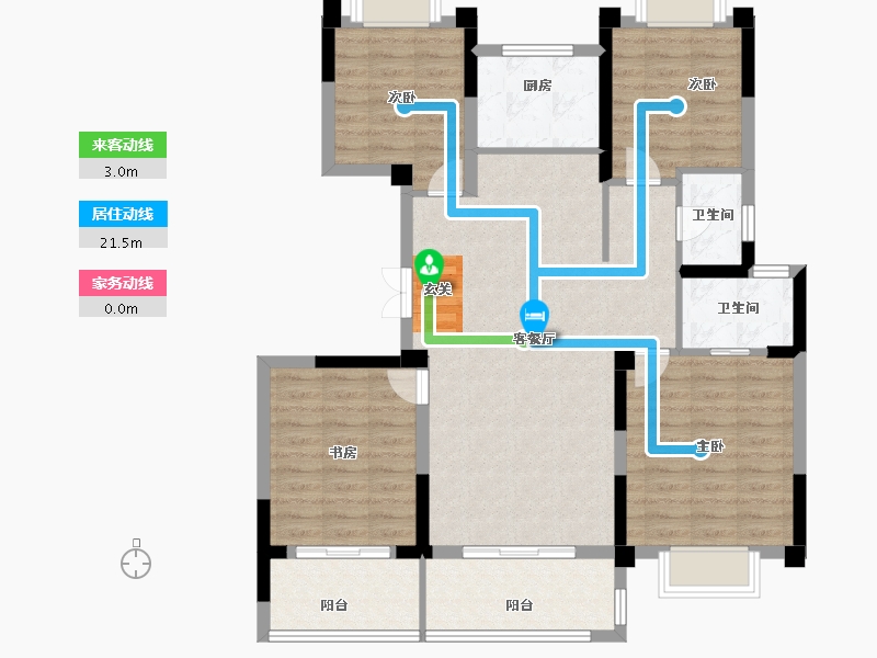 江苏省-扬州市-城建九境融园-104.00-户型库-动静线