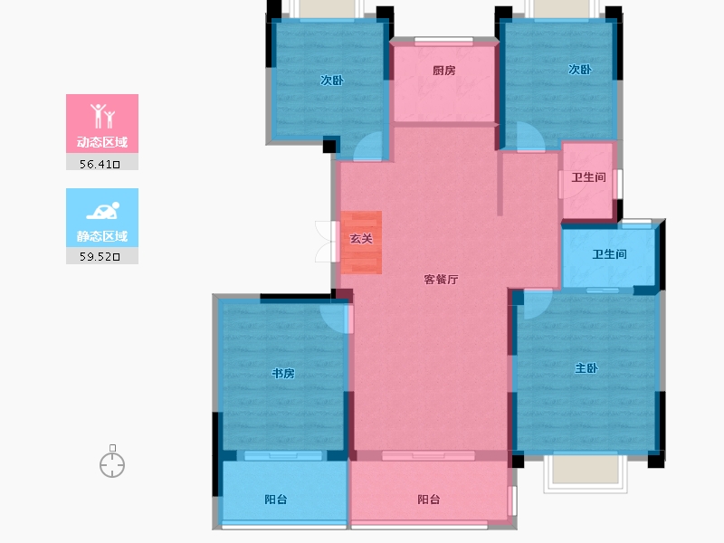 江苏省-扬州市-城建九境融园-104.00-户型库-动静分区