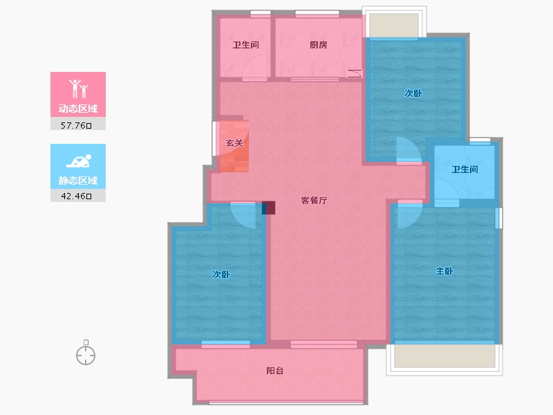 江苏省-扬州市-郡宸府-89.99-户型库-动静分区