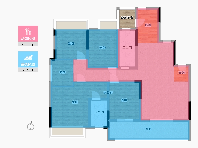 广西壮族自治区-桂林市-兴进漓江锦府-110.62-户型库-动静分区