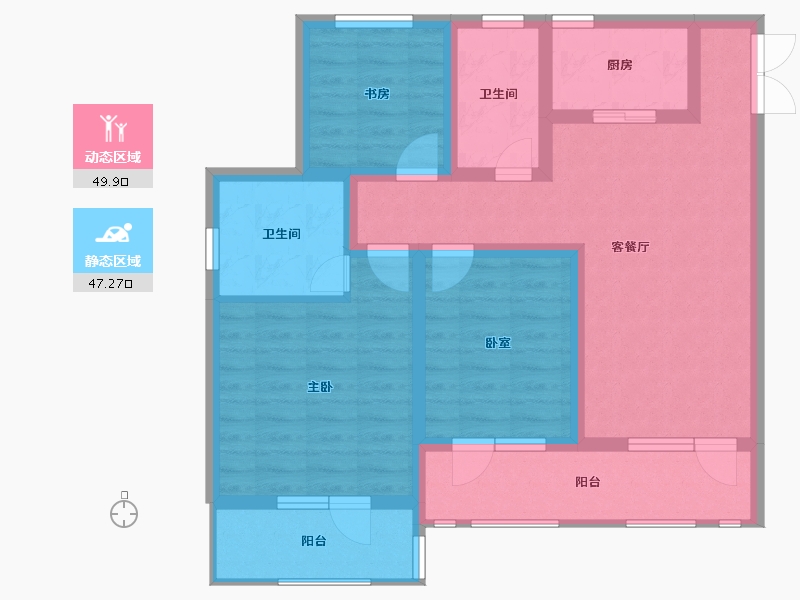 河北省-唐山市-凤城・凯旋公馆-85.42-户型库-动静分区