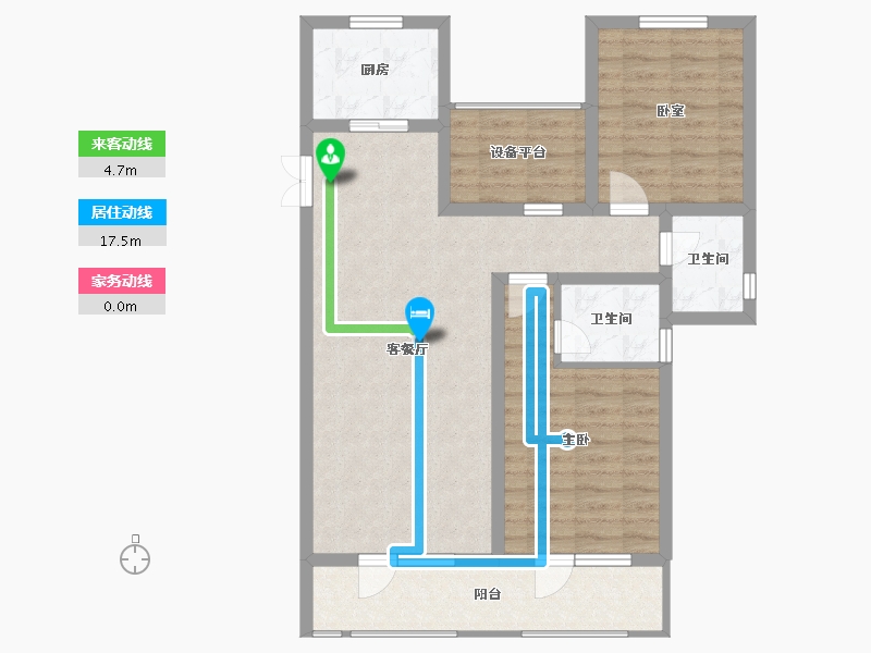 河北省-唐山市-凤城・凯旋公馆-84.63-户型库-动静线