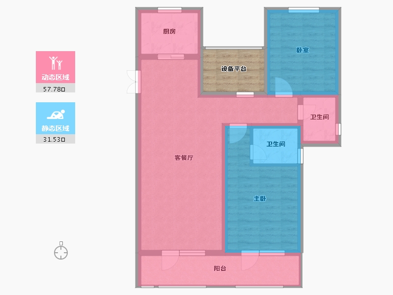 河北省-唐山市-凤城・凯旋公馆-84.63-户型库-动静分区