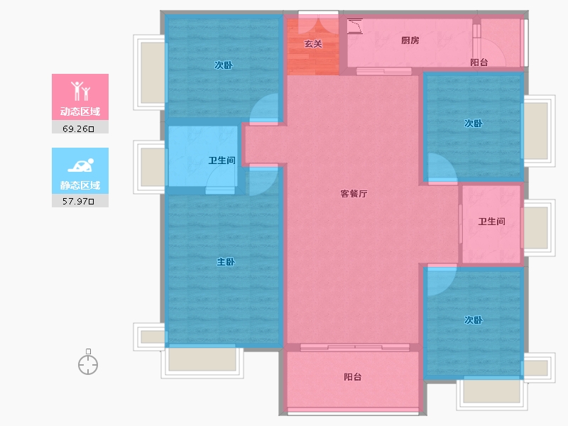 四川省-成都市-置信国色天乡鹭湖宫17区全景舱-113.78-户型库-动静分区