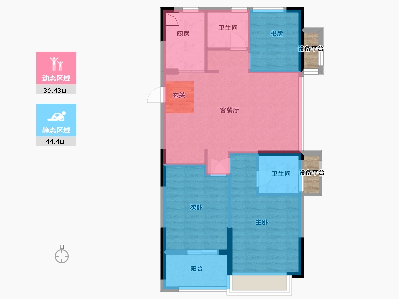 浙江省-嘉兴市-万城景湖园-77.60-户型库-动静分区