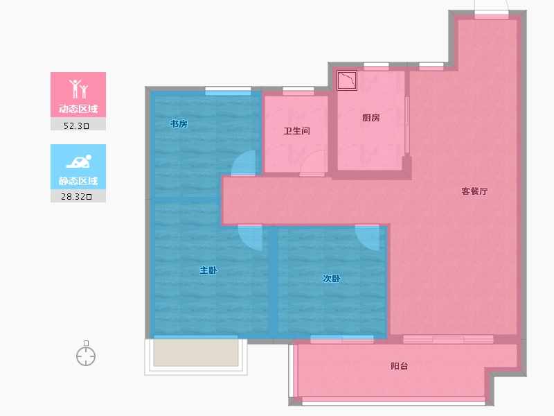 江苏省-常州市-遥光辰苑-72.00-户型库-动静分区