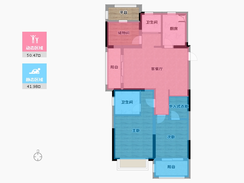 江苏省-常州市-中梁百悦城-84.80-户型库-动静分区