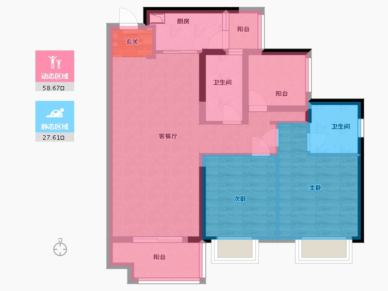 广东省-佛山市-佳兆业悦峰-76.00-户型库-动静分区