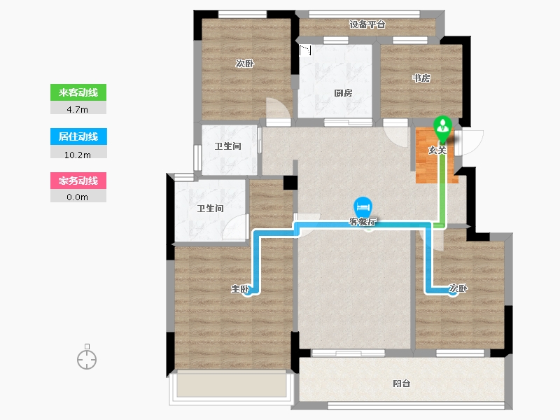 浙江省-嘉兴市-璞悦湖畔-94.41-户型库-动静线