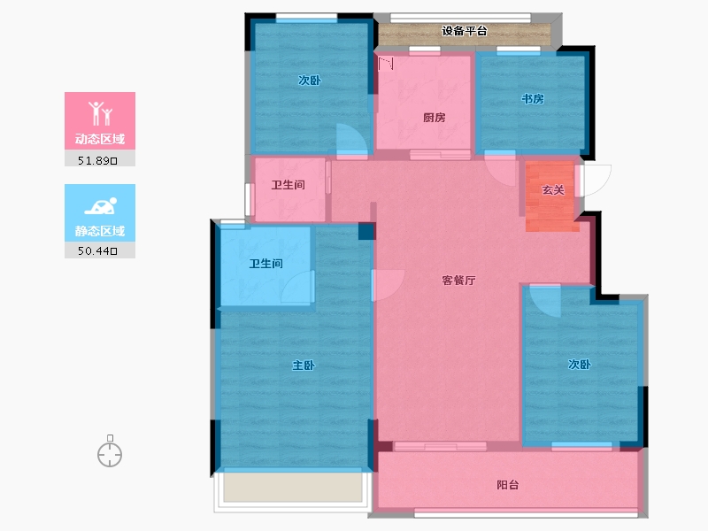 浙江省-嘉兴市-璞悦湖畔-94.41-户型库-动静分区