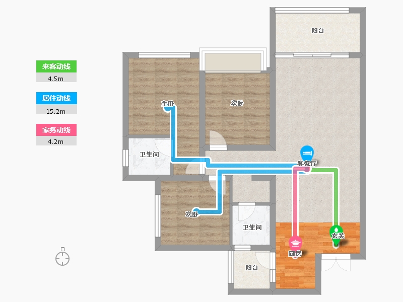 四川省-成都市-置信国色天乡鹭湖宫17区全景舱-84.00-户型库-动静线