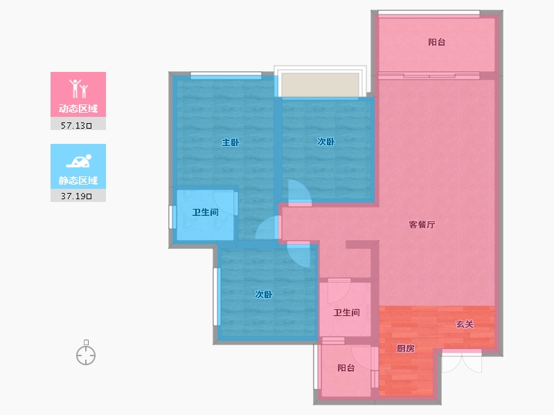 四川省-成都市-置信国色天乡鹭湖宫17区全景舱-84.00-户型库-动静分区