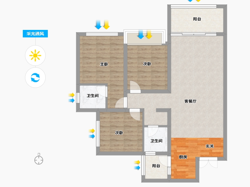 四川省-成都市-置信国色天乡鹭湖宫17区全景舱-84.00-户型库-采光通风