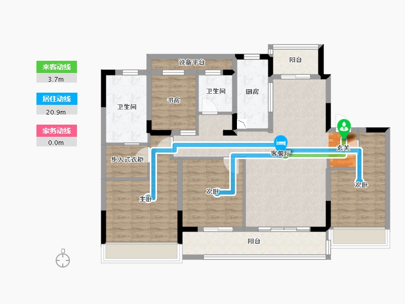 浙江省-嘉兴市-璞悦湖畔-113.70-户型库-动静线