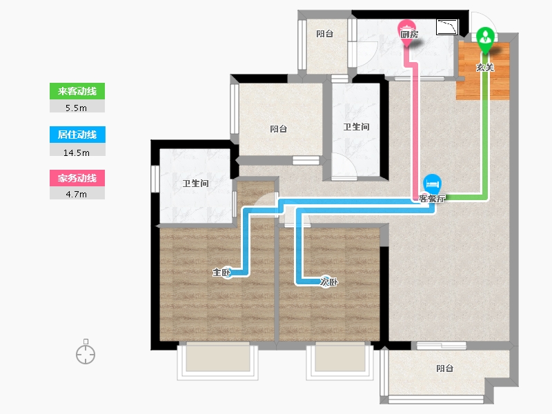 广东省-佛山市-佳兆业悦峰-76.00-户型库-动静线