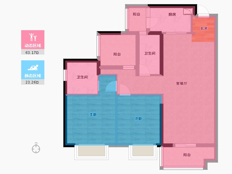 广东省-佛山市-佳兆业悦峰-76.00-户型库-动静分区