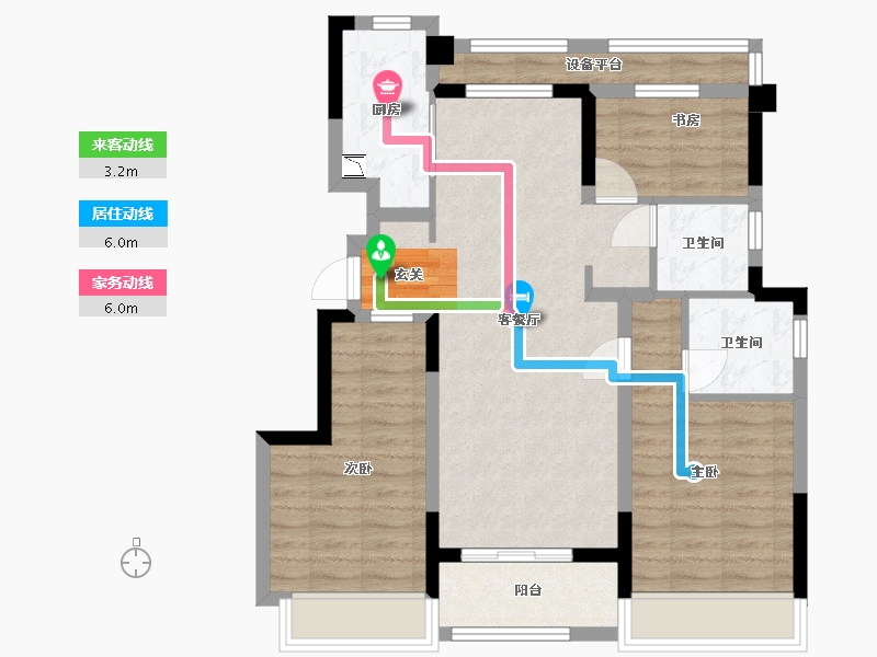 浙江省-嘉兴市-信达君望里-79.20-户型库-动静线