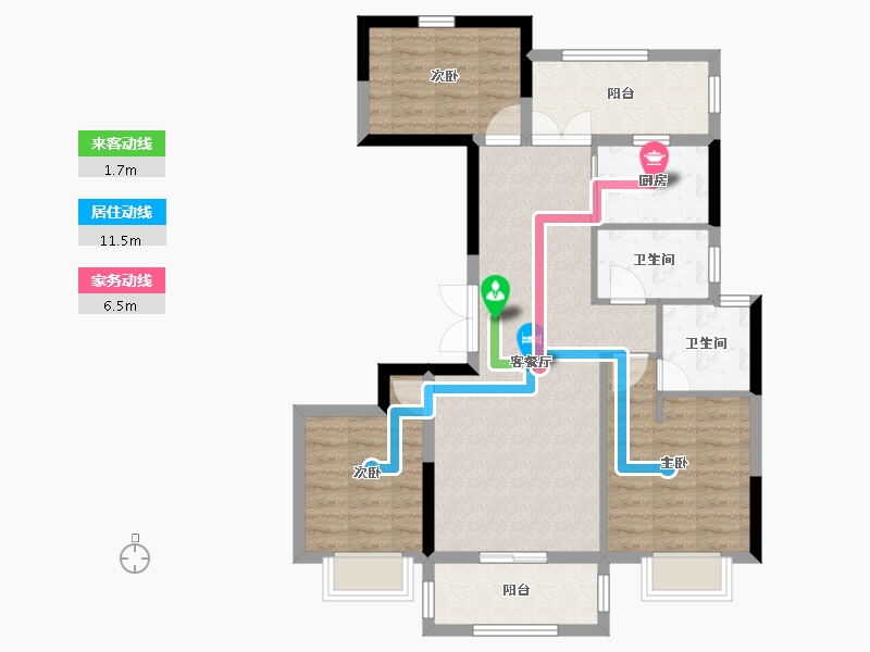 湖南省-长沙市-金基・芳华-81.61-户型库-动静线