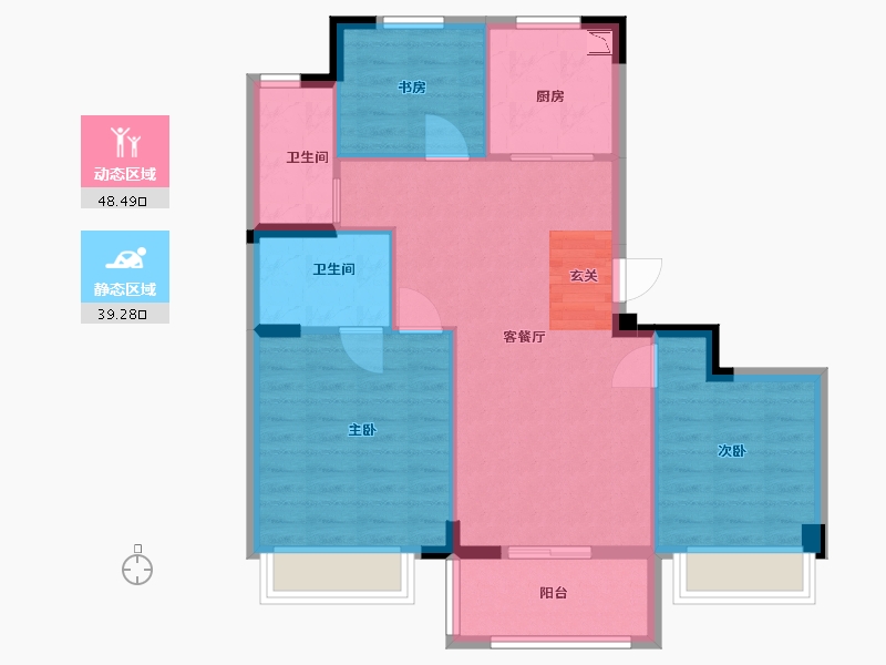 浙江省-嘉兴市-万城杭安府-79.11-户型库-动静分区