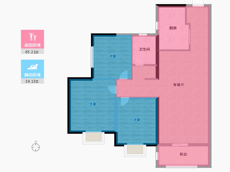 湖南省-长沙市-阳光城溪山悦-94.00-户型库-动静分区