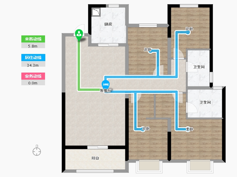 湖南省-长沙市-阳光城溪山悦-126.00-户型库-动静线