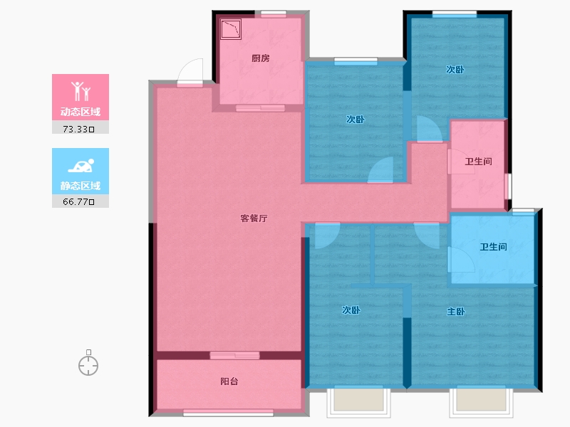 湖南省-长沙市-阳光城溪山悦-126.00-户型库-动静分区