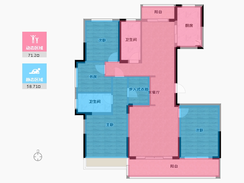 浙江省-杭州市-融创望海潮-115.77-户型库-动静分区